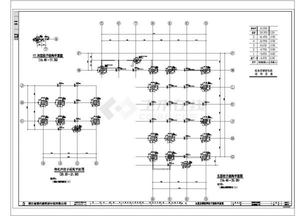 某扬州南方医院柱子结构CAD设计平面图-图一