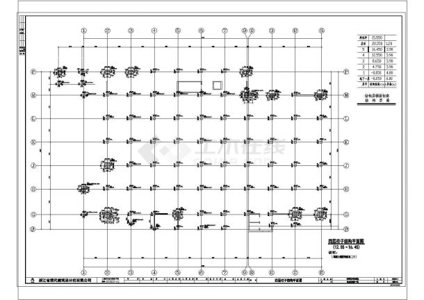 某扬州南方医院柱子结构CAD设计平面图-图二