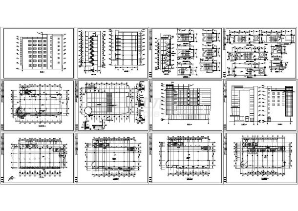 现代高层商办综合楼建筑设计施工图，12张图纸。-图一