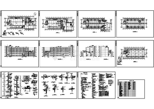 某大学现代多层食堂综合楼建筑设计施工图CAD，47张图纸。-图一