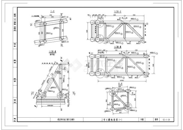 某下承式钢管混凝土系杆拱CAD构造示意图-图一