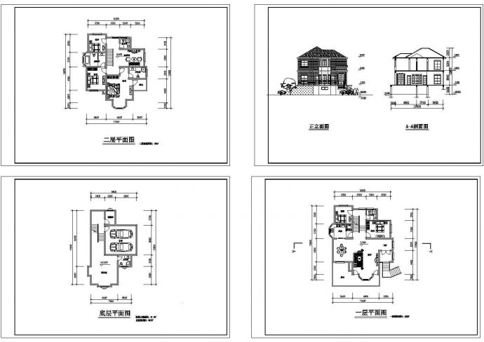 抚顺市某村镇350平米双层高档别墅建筑设计CAD施工图_图1