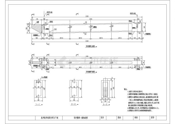 某大桥CAD全套图纸51+80+51m钢管砼系杆拱桥吊杆横梁一般构造图-图一