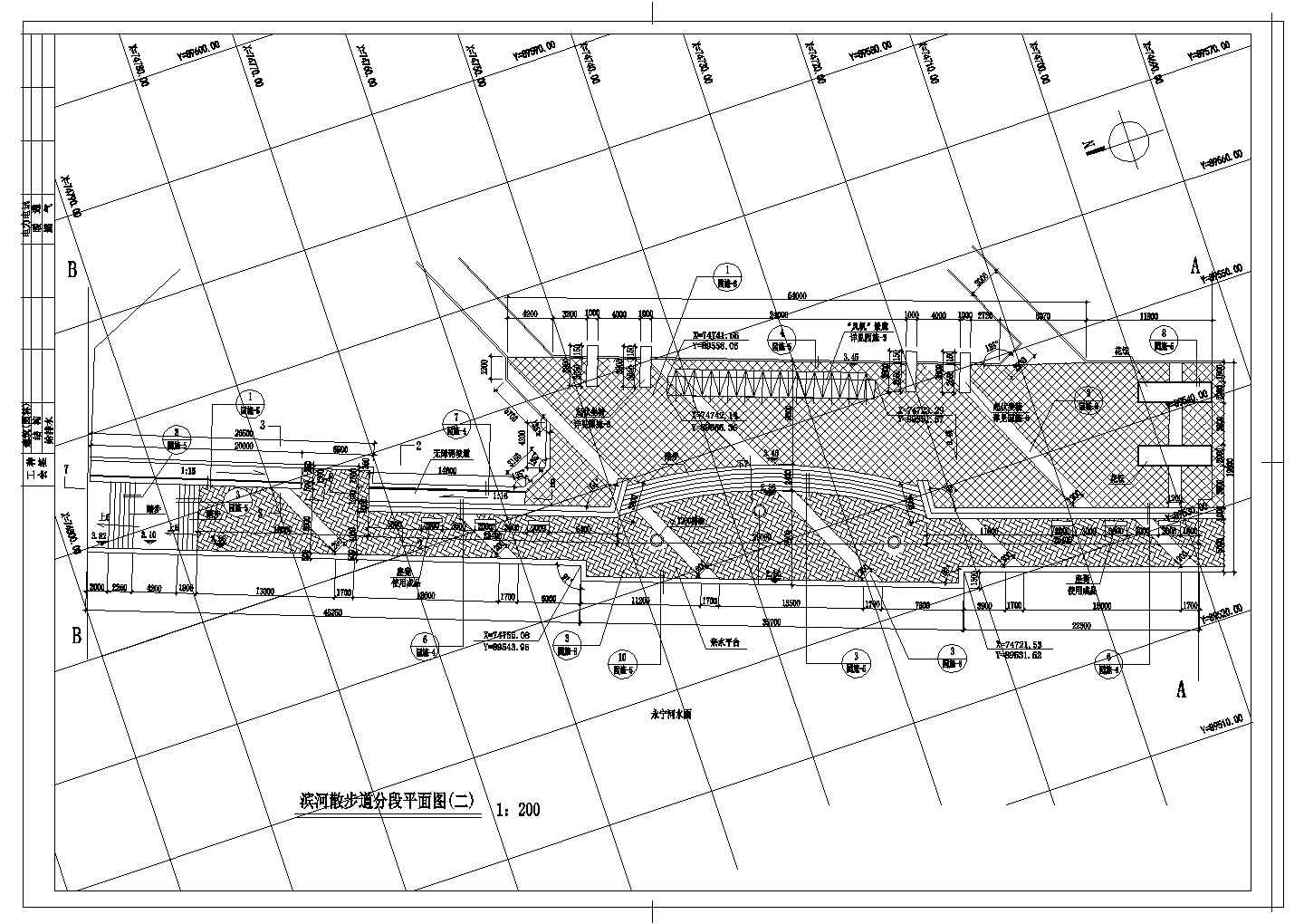 某市桥南公园CAD节点完整平立面设计施工图