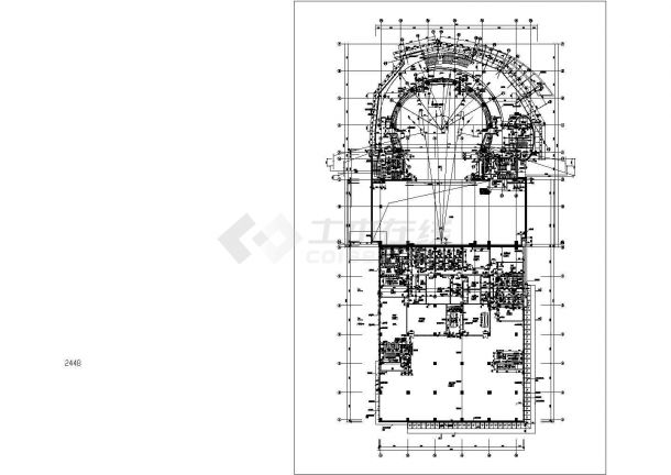 某五层小型剧场CAD设计方案图二层平面图-图二