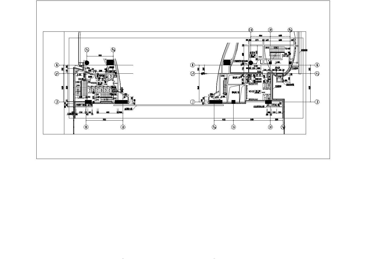 某五层小型剧场CAD设计方案图一层平面图
