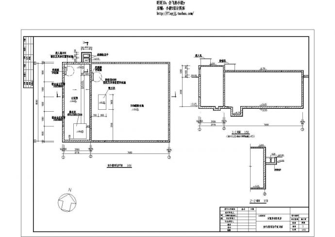 安置房消防泵房设计cad图，共一张_图1
