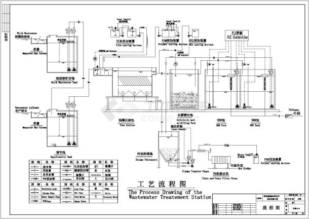 电器废水工艺流程CAD示意图-图一