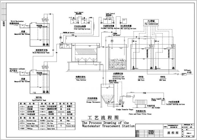 电器废水工艺流程CAD示意图_图1