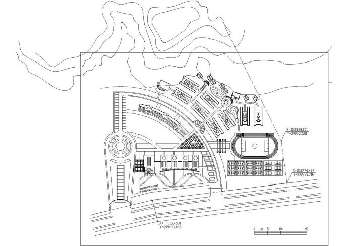 北京师范大学珠海校区总体规划设计施工cad图纸_图1