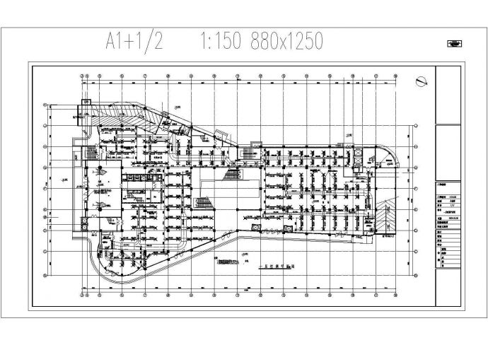 [广州]某地商业大厦空调通风设计施工图纸（含空调机房大样图）_图1