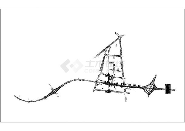 某市政道路交通工程标志标线平面CAD设计图-图一