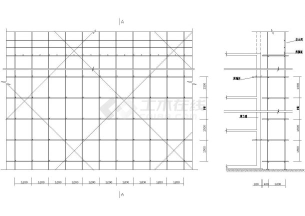 施工组织设计脚手架工程常用CAD图（多份）-图二