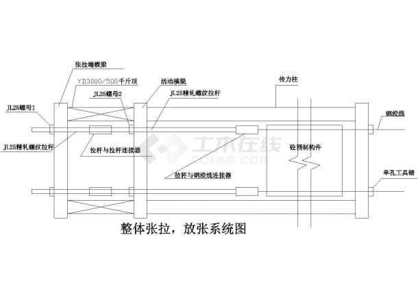 整体张拉放张系统CAD参考图-图二