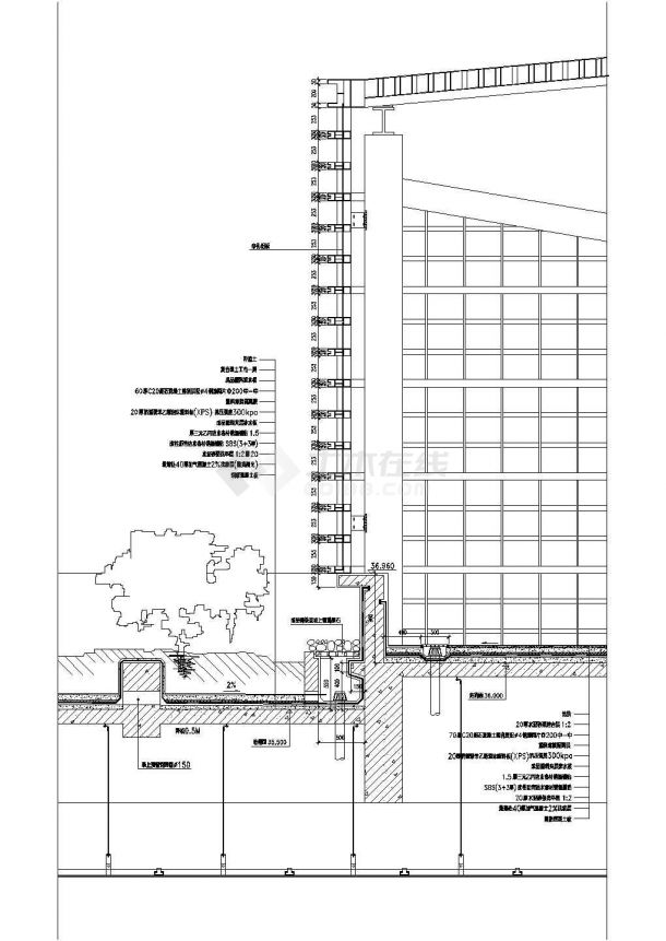 [江苏]37层企业办公楼墙身节点大样图（上海知名公司设计）-图一