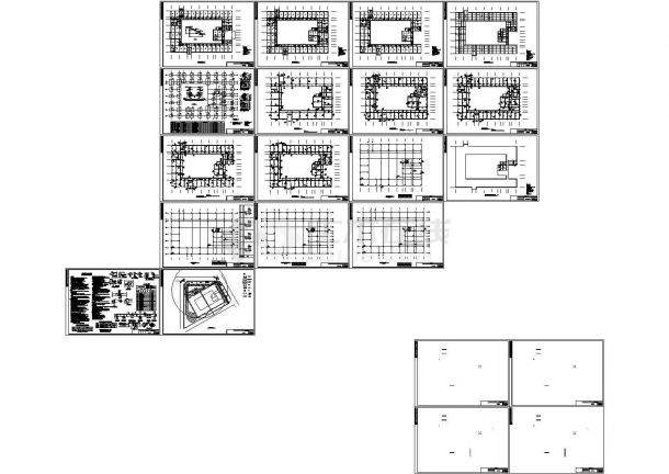 某六层框架结构办公楼结构设计cad施工图纸-图一