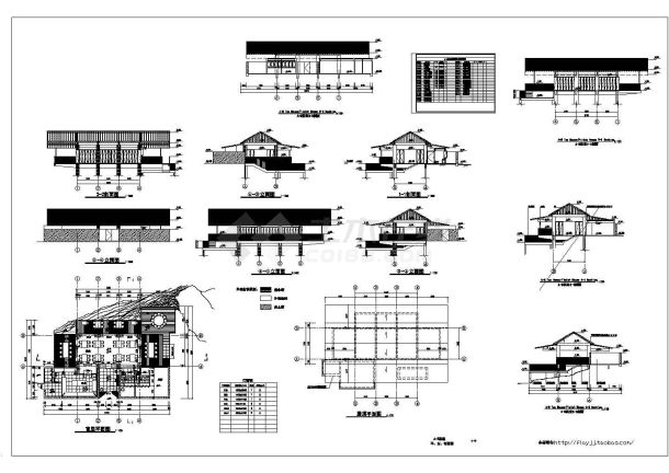 353平方米一层渡假村茶室建筑设计施工图，共十三张-图一