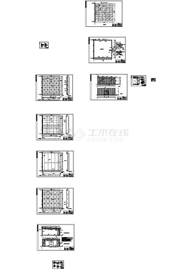 南昌某网架玻璃阳光房结构施工cad图纸-图二