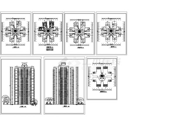 二十六层塔式住宅楼建筑设计方案图-图一