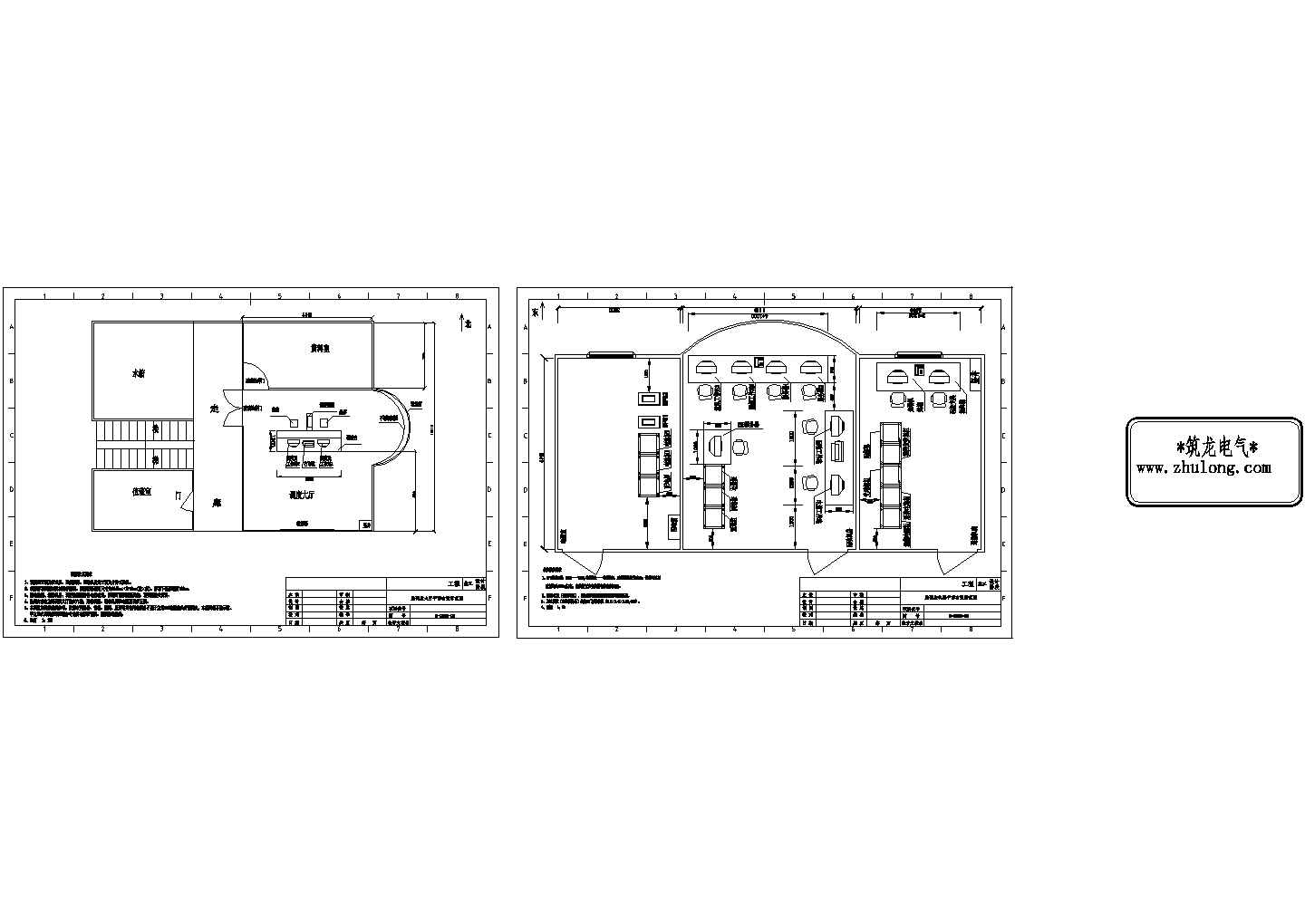 调度室机房电气详细CAD平面布置图
