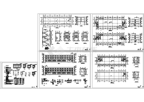  4层1446平米瑞泰车间建筑设计cad施工图（含建筑设计说明 长44.2米 宽10.7米）-图一