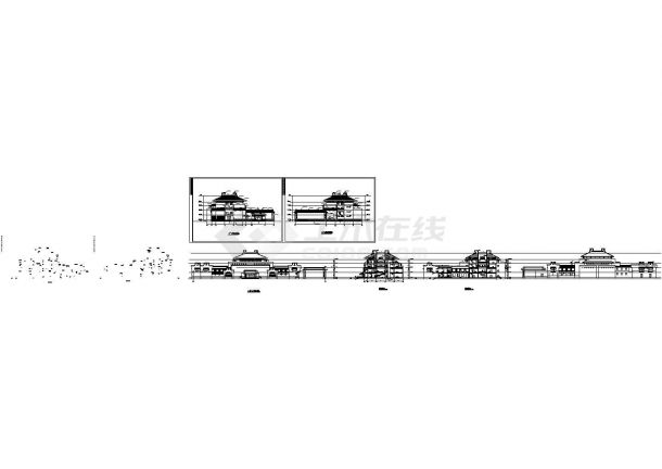 某带有研究室的仿古建剖立面图纸-图一