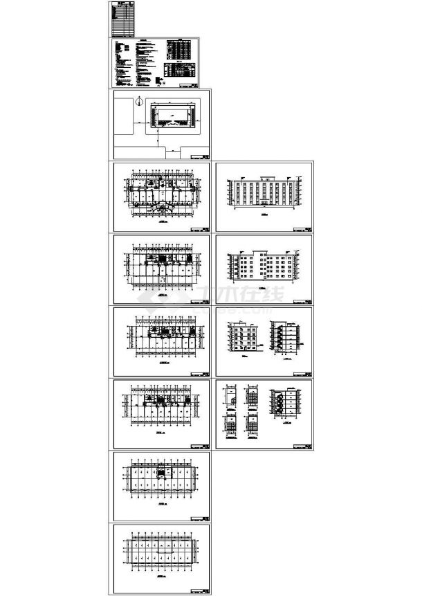 某5324㎡五层办公楼毕业设计cad图纸（含计算书，建筑、结构图）-图一