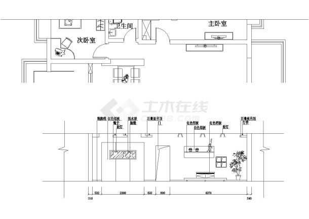 欧式风格三居装修施工图含效果-图一