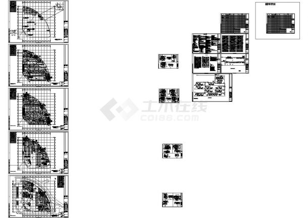 [南昌]四层商业街空调通风全套设计cad图，共十六张-图一
