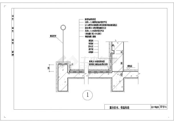 露台防水、保温构造2(DBJ15-19-97)-图二