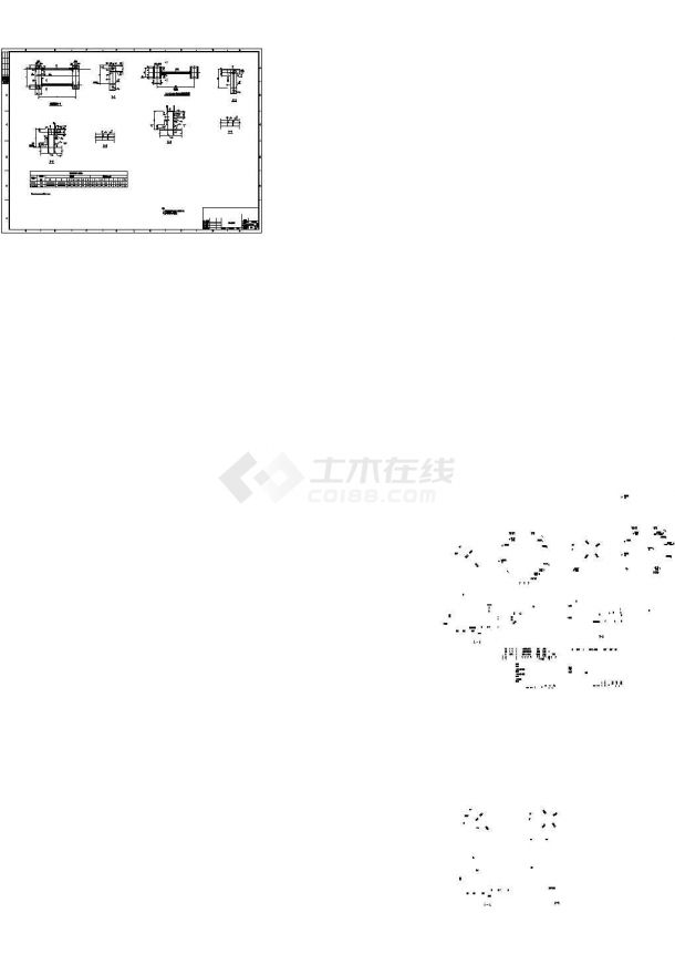 某钢框架厂房设备支架节点构造详图cad设计-图一