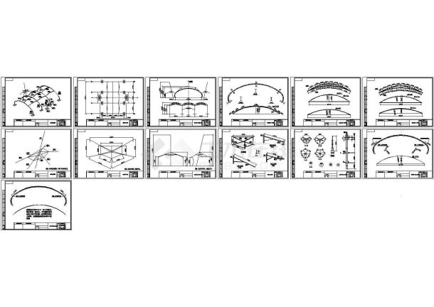 某剧场索膜工程钢结构设计图(CAD，13张图纸)-图一