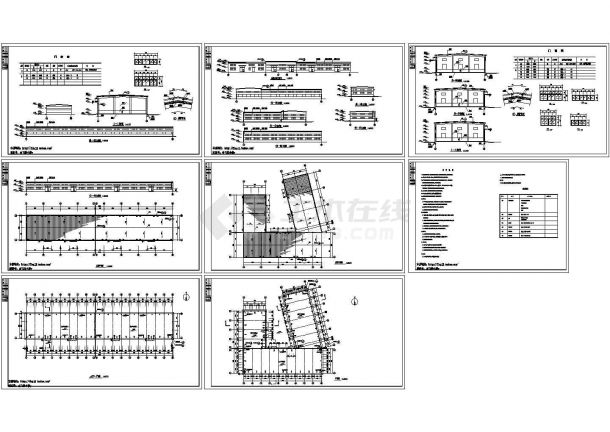 长109和57.6米 宽18和57.6米 单层4336平米厂区2个车间建筑施工图（含设计说明）-图一
