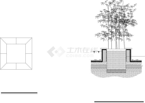 方形树池cad建筑布置参考图-图一
