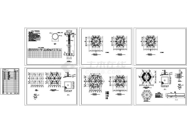 砖混结构古塔结构设计cad图纸（含结构施工说明）-图一