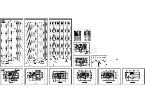 [江西]高层小区住宅楼给排水消防施工设计cad图，共七张-图二