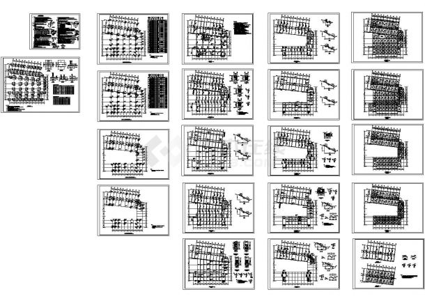 某五层现代化市场综合楼建筑结构施工cad图纸-图一