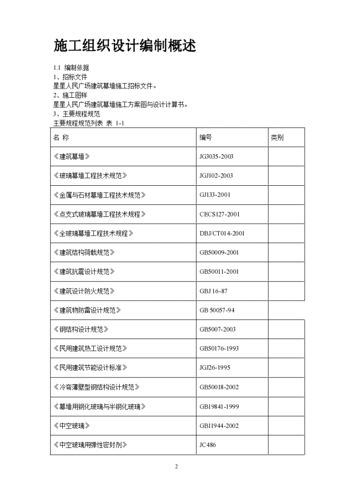 某33800 m2人民广场建筑幕墙施工组织方案（Word，75页）-图二