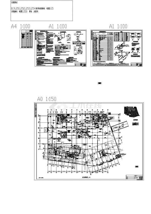 [湖南]广场人防地下室通风设计施工设计cad图，含施工说明-图一