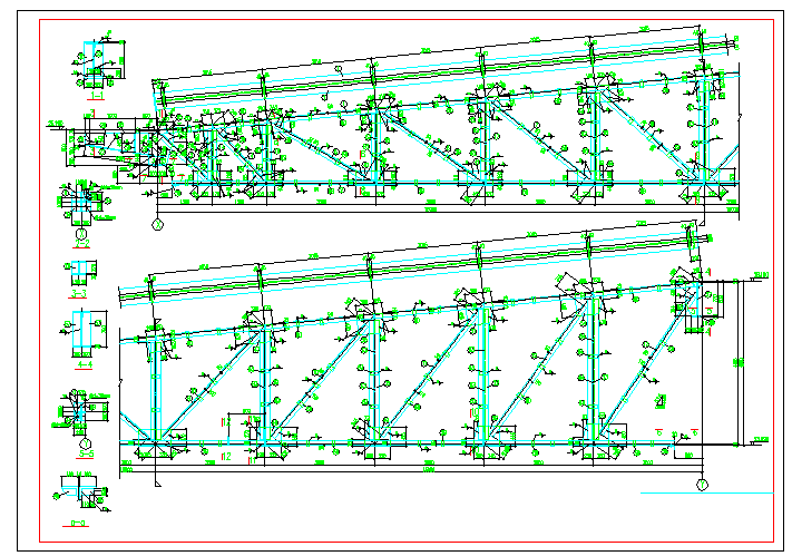 钢桁架主钢架图 节点详细