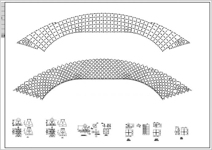 吉林实验中学网架结构屋盖结构施工图dwg_图1