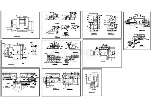 索道上部站茶室CAD建筑设计施工图纸-图一