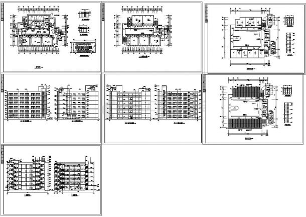 温州医学院某教学楼建筑设计施工图（cad，7张图纸）-图一