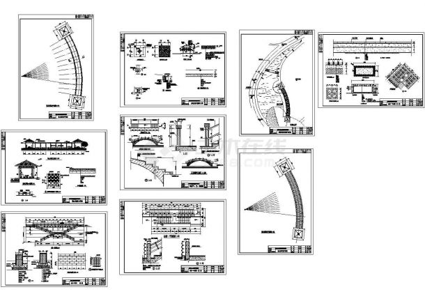 玉湖山庄园林施工设计cad套图，共九张-图一