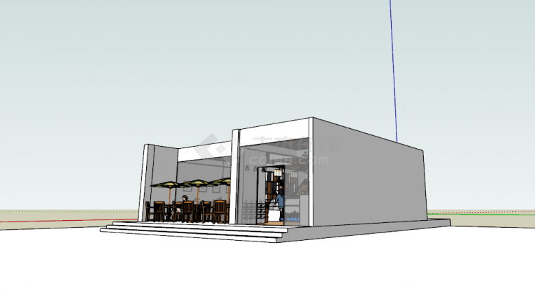 欧式咖啡厅的SU精细模型设计-图一