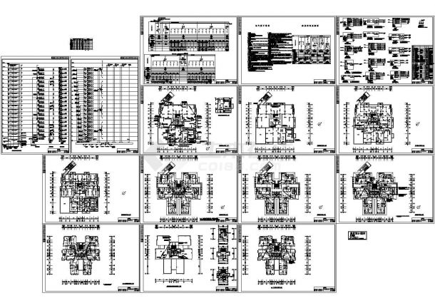 十九层点式住宅楼电气设计施工cad图纸（含地下一层，共十五张）-图一