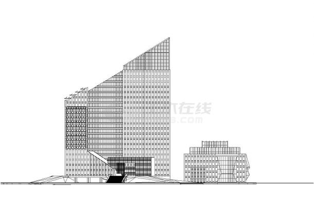 某生态型办公楼su模型CAD平面布置参考图-图二