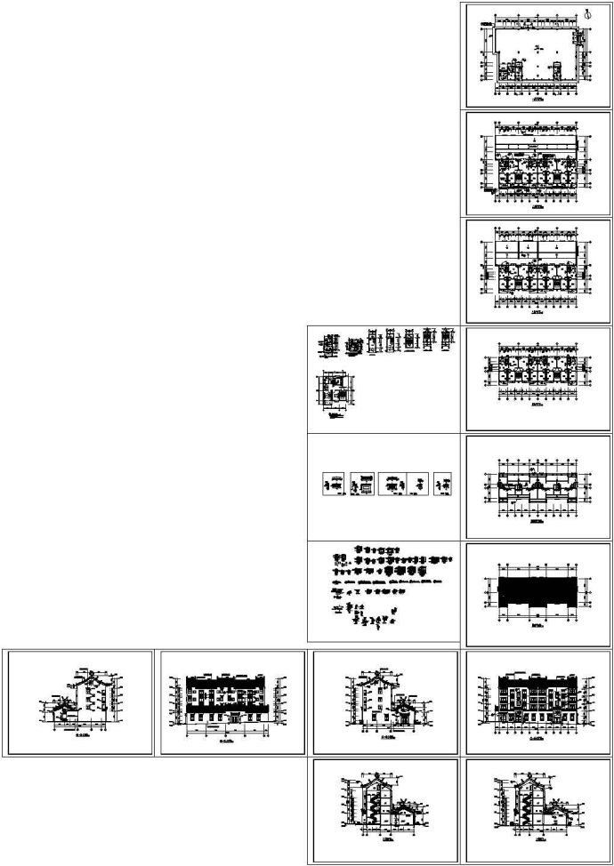 四层古建筑民居建筑设计cad施工图_图1