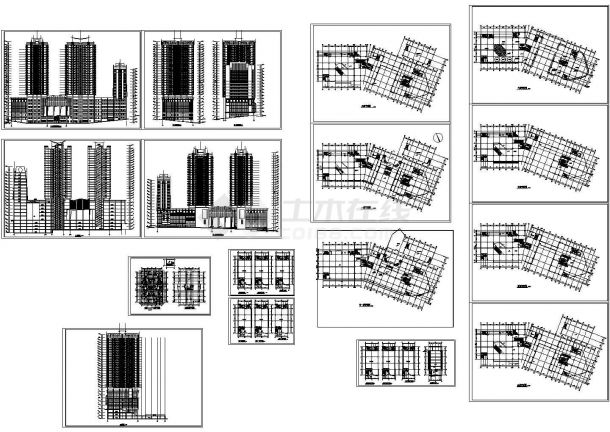 商业写字楼建筑设计图纸(CAD，16张图纸)-图一