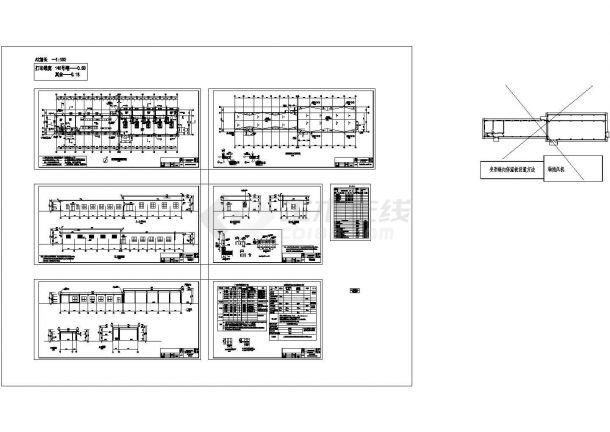 某大型化工厂鼓风机房建筑设计CAD图-图一